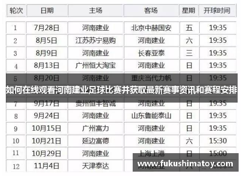 如何在线观看河南建业足球比赛并获取最新赛事资讯和赛程安排